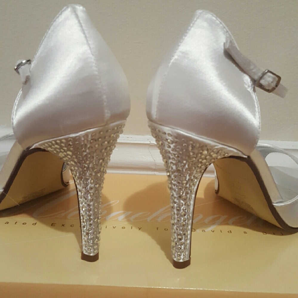 Bride white sandals with crystal heel!